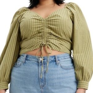 NWOT Levi's plaid peasant Bohemian blouse. Size 2X